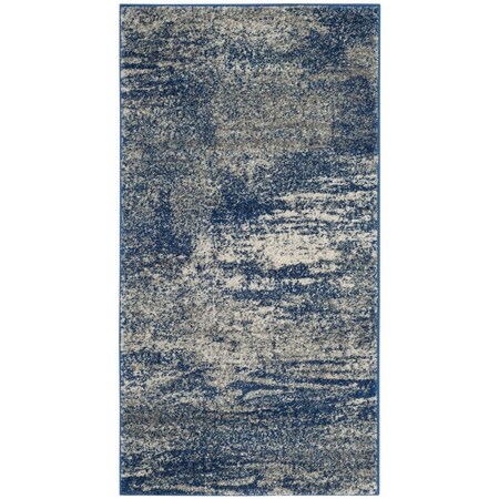Safavieh Evoke Power Loomed Rectangle Area Rug, Navy and Ivory - 12 x 18 ft. EVK272A-1218